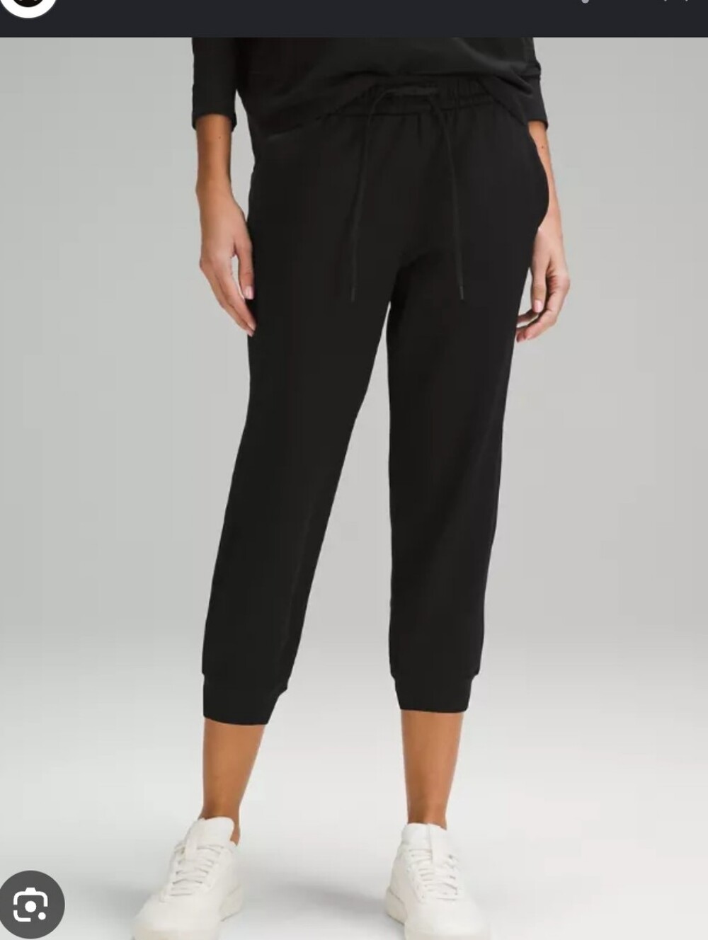 lululemon athletica Black Cropped Track Joggers